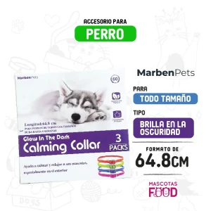 3 collares calma-ansiedad para perro brilla en la oscuridad 64.8 CM