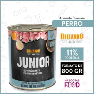 Alimento húmedo para Perro Belcando sabor Ave con Huevos 800 GRS.